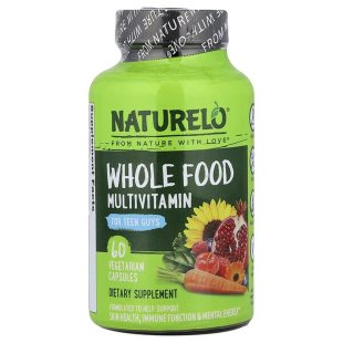 NATURELO,青少年专用全食多维生素,60 粒素食胶囊