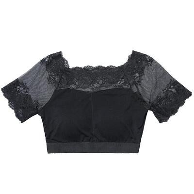 夏季莫代尔蕾丝镂空短袖打底衫