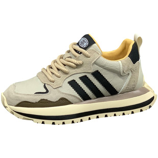 欧洲站男鞋2025秋冬新款阿甘鞋厚底增高运动休闲鞋舒适潮流老爹鞋