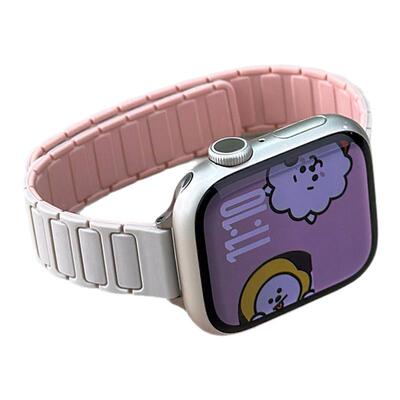 适用苹果s11手表iwatch11表带s10硅胶s9磁吸applewatch10/9/8/7/6/se代创意新款潮透气运动女生细款高级感