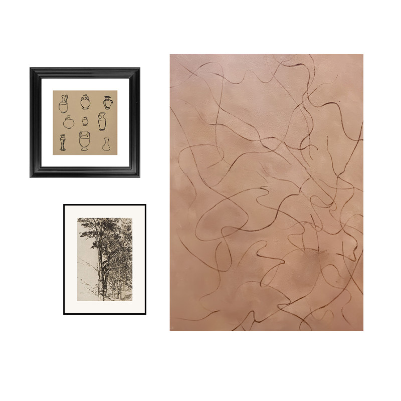 极简中古风室内软装复古高级壁画
