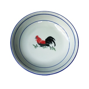 公鸡碗釉下彩陶瓷家用老式怀旧复古中式青瓷整套鸡公碗碟盘耐高温