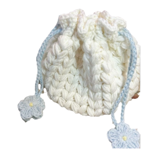 大包子束口包麦穗零钱袋耳机包手工diy材料包毛线编织钩针成品