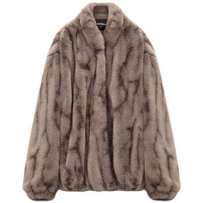 COCOBELLA环保皮草立领外套