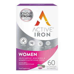【3盒装】ActiveIron爱倍铁元气女神补铁气血女性孕妇叶酸维生素