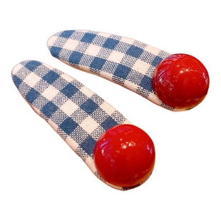 木马天空儿童发饰秋冬新款格子爱心发夹女童宝宝刘海夹子头饰发卡