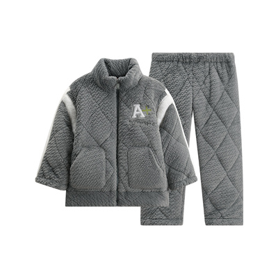 芬腾男童睡衣冬季新款夹棉套装