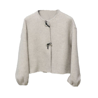 富家千金感冬装短款毛呢外套女