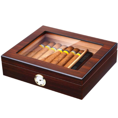 Cigar Humidor Box with Humidifier and Hygrometer