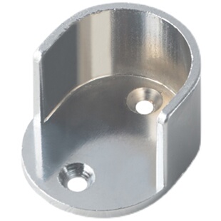 衣柜挂衣杆固定托座开口法兰座锌合金管座固定配件晾衣杆托架底座