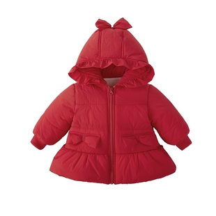 宝宝夹棉外套女童棉服秋冬加绒保暖棉衣女宝冬装加厚上衣儿童棉袄