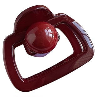 韩版红色抓夹女轻奢高级感方块珠子发夹盘发头饰鲨鱼夹半扎发抓夹