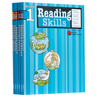 Harcourt Family Learning Flash Kids Reading Skills Grade 1-6 阅读技巧 英文原版 哈考特英语学习辅助教材练习册