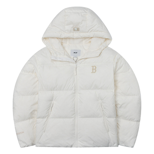 国内现货MLB男女25新款NY防泼水鹅绒连帽羽绒服外套3ADJB4056