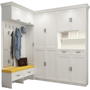 强象现代简约鞋柜衣柜一体组合进门转角门厅柜鞋柜衣帽柜N-216