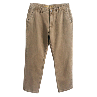 高端欧洲站卡其裤复古纯棉2025秋冬季新款宽松直筒工装休闲裤男款