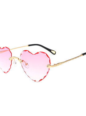 粉色爱心墨镜女高级ins个性可爱