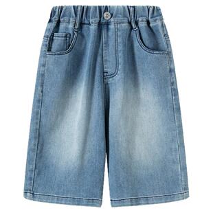 小象汉姆童装男童短裤夏天儿童牛仔中裤2026夏装新款薄裤子洋气潮