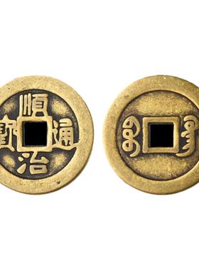 加厚铜钱纯黄铜五帝钱仿古钱币过门石下出入平安压门槛门对门挂件