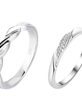 右手等待情侣S925银欧美戒指