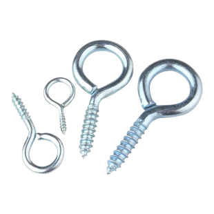 镀锌羊眼螺丝挂钩吊环圈铁钩子问号开口钉带圈吊丝闭口自攻螺丝钉