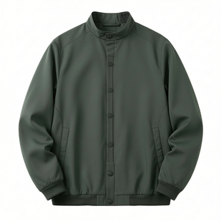 罗蒙立领外套男春秋款2026新款宽松休闲上衣青年工装男士夹克春季