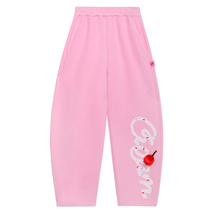 pocoblush【跳跃的奶油】立体樱桃印花卫衣套装春款女童长袖裤子