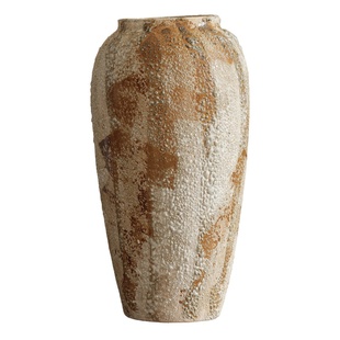 斑驳复古新中式陶瓷花瓶侘寂风装饰品摆件玄关电视柜插花水培花器