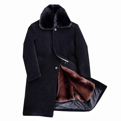 海宁高档中老年大衣仿皮草加绒