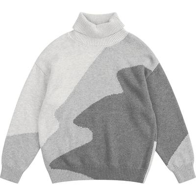 纯一良品高领保暖时尚撞色毛衣