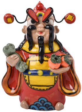 国风财神爷摆件办公室桌面陶瓷