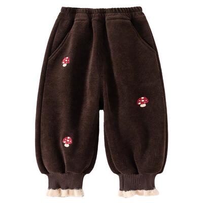 班喜迪女童裤子冬装加绒加厚棉裤