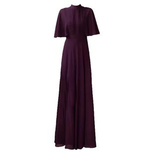 夏季女装2026新款高级感气质紫色长裙子女夏优雅显瘦长款连衣裙61