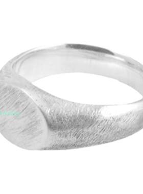 纯银戒指椭圆形男女款百搭手工