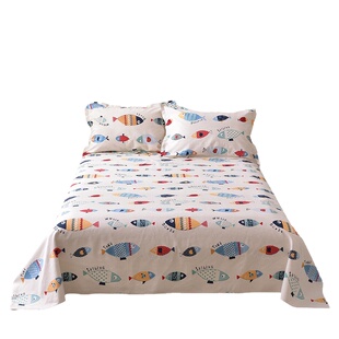 畅游小鱼2.4米宽幅纯棉布全棉帆布粗布四季布床单窗帘沙发盖件套