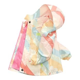 拉夏贝尔女童冲锋衣春季2026年新款女孩防风衣儿童三合一防水外套