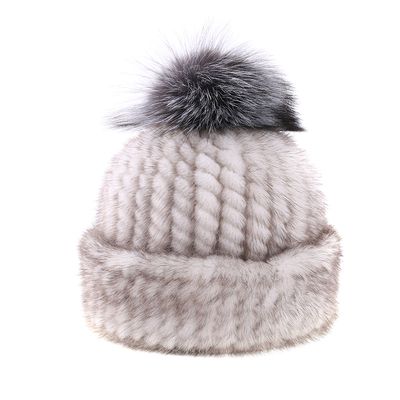 貂皮保暖护耳编织水貂帽子女士
