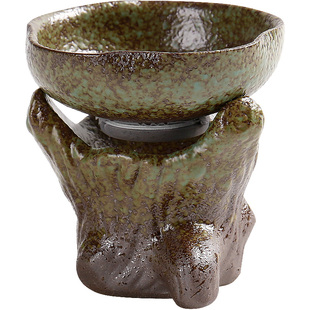 碌心 创意树桩器型茶滤组陶瓷茶漏粗陶茶隔过滤网滤茶器漏斗套装