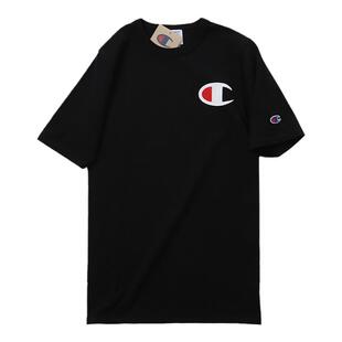 现货美版champion 大C logo印花圆领纯棉短袖男女情侣美潮T恤