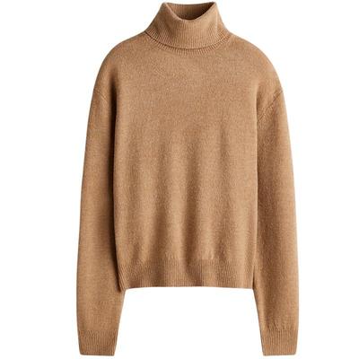 HM女装毛针织衫2025冬季新款圆高领毛衣内搭打底修身套衫1295097