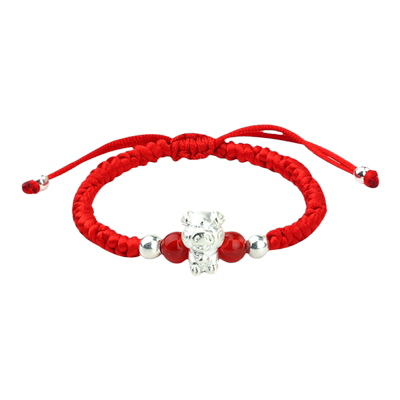 足银生肖本命年属蛇情侣红色手绳