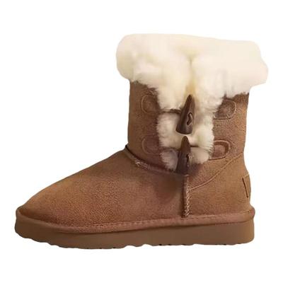 适合小个子的穿搭，油叽叽雪地靴