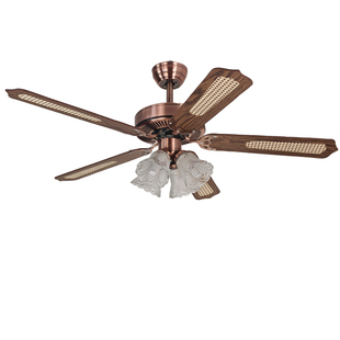 中古风奶油风原木风客厅餐厅卧室民宿吊扇灯复古带风扇灯带控制