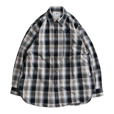 CMF OUTDOOR GARMENT NEL SHIRTS复古重磅法兰绒插兜格纹衬衫