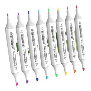 富莱卡勒一代马克笔单支配色酒精油第1代双头superior富来硬笔头专业美术秀普福来官方旗舰店