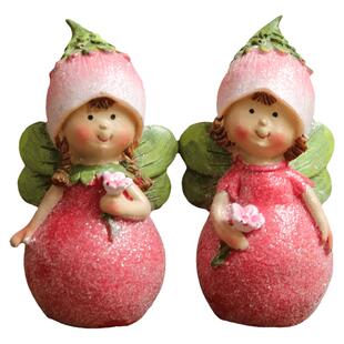 粉色糖心花房仙子精灵树脂人物摆件闺蜜生日礼物桌面装饰油画质感