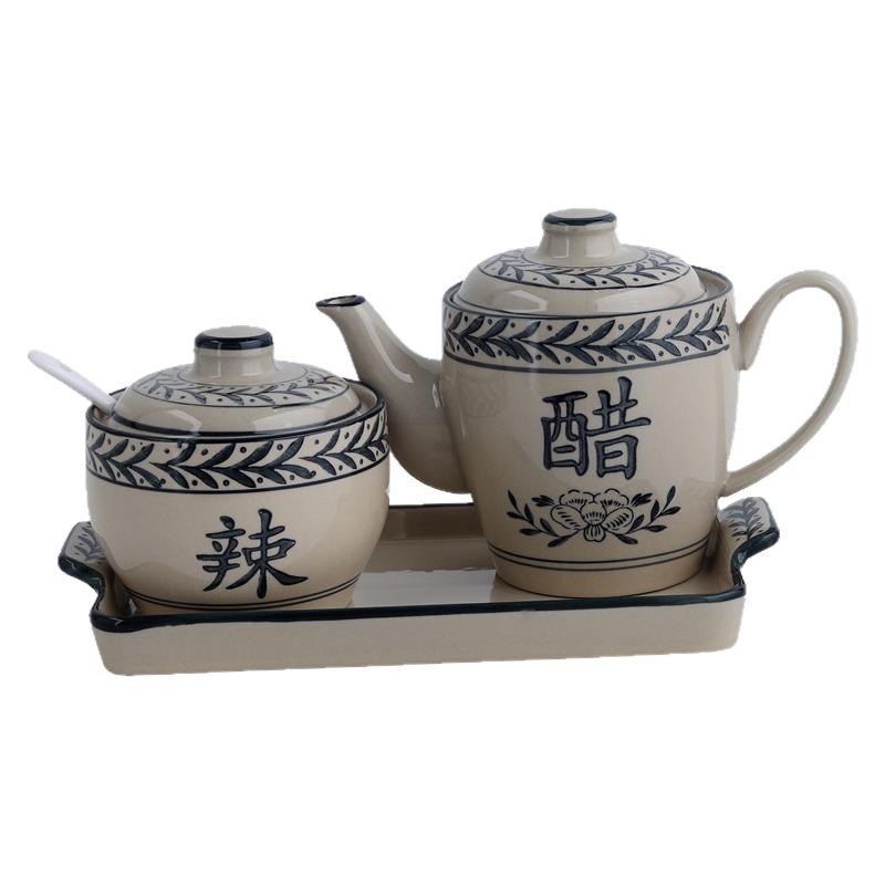 醋油壶商用餐厅陶瓷调料罐