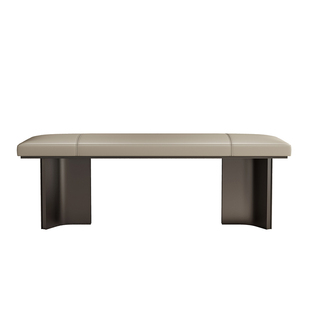 意式轻奢茶桌真皮长条凳2026新款不锈钢床尾长凳入户长条换鞋凳子