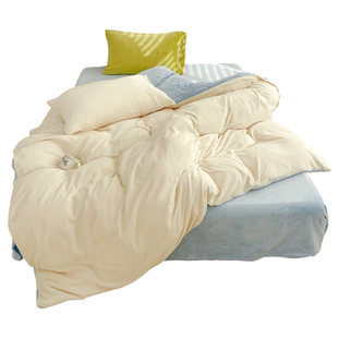 海盐柠檬茶 奶油风原创纯色奶油绒床上三四件套床单被套秋冬新款