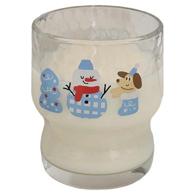 碎冰冰欢乐雪人派对玻璃水杯